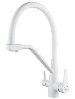 Смеситель для кухни Shevanik S968C с подключением фильтра белый